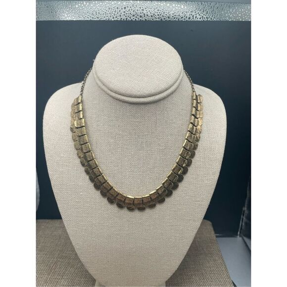 Vintage J. Crew Reversible Necklace Dark Gold Tone - Picture 6 of 8